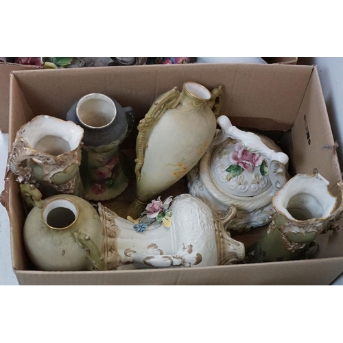 128 - Large collection of mixed 19th century onwards ceramics featuring a Staffordshire pocket watch stand... 