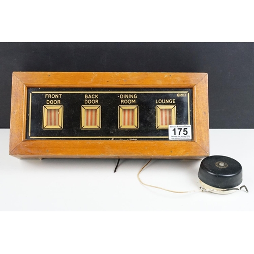 175 - Gents of Leicester - Late 19th / early 20th century servants / butlers wooden bell call indicator bo... 