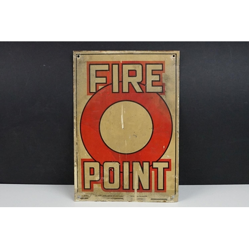 178 - Vintage Fire Point metal wall sign, 'supplied by the Fire Appliance Co Ltd', approx 33cm x 23cm