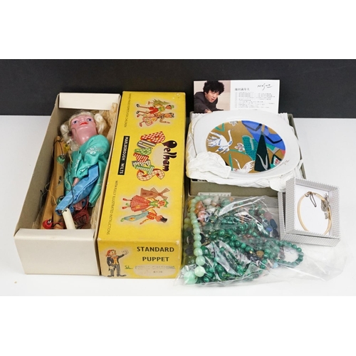 341 - A small group of mixed collectables to include the Prince Charming Pelham Puppet, a group of eight n... 