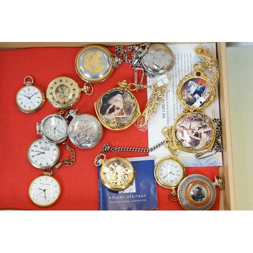 351 - A large collection of mainly contemporary pocket watches together with some vintage examples contain... 