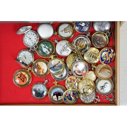 351 - A large collection of mainly contemporary pocket watches together with some vintage examples contain... 