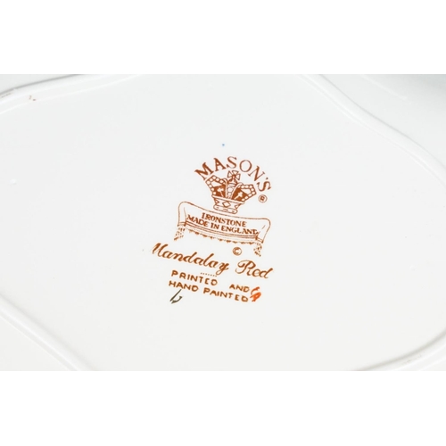 36 - Masons Ironstone 'Mandalay Red' ceramics, 6 pieces, to include a serving dish, dinner plate, ginger ... 