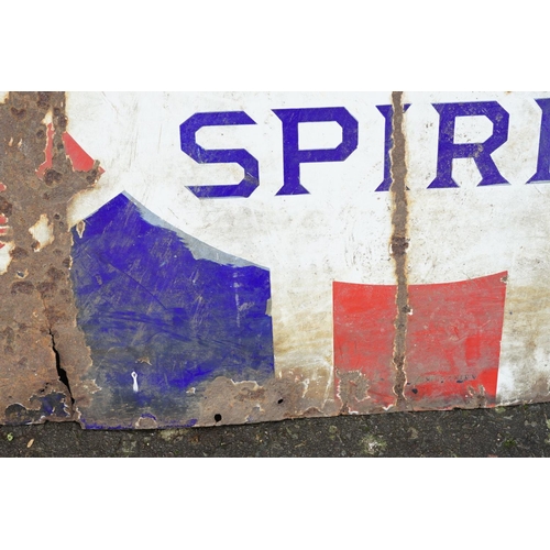 454 - Vintage BP Motor Spirit enamelled advertising sign with logo to centre on a union jack background. A... 