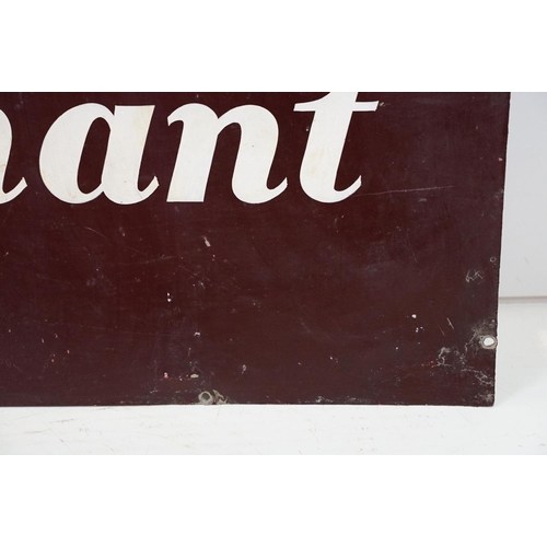 459 - Vintage enamelled advertising sign for 'Arthur Cooper Wine Merchant' having a brown background with ... 