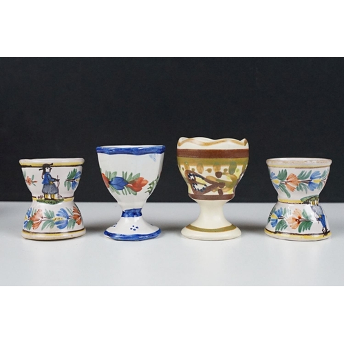 80 - Collection of assorted Quimper french ceramics to include Henriot and HB factory marks. The lot to i... 