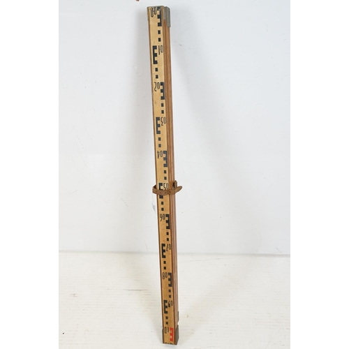 160 - Early 20th century Surveyors Three Section Mahogany Measure