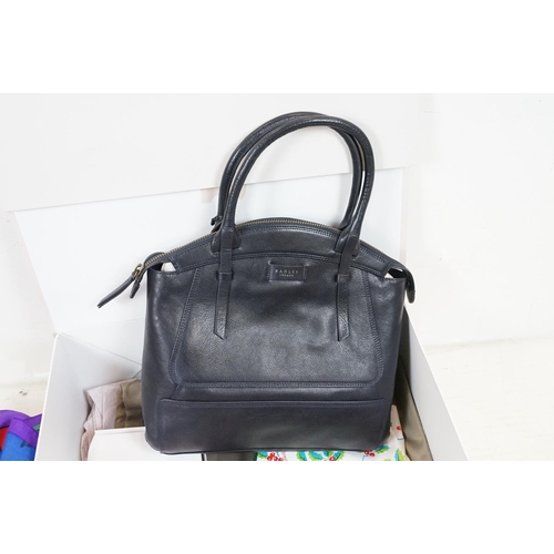 404 - Collection of ladies fashion accessories to include a Radley of London black leather handbag (with t... 