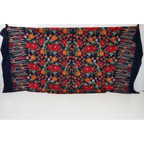 431 - Karandi Fabric Embroidery Shawl, 223cm x 106cm