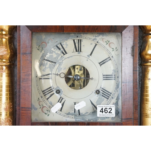 462 - Early 20th Century American eight day pendulum wall clock by Seth Thomas having a mahogany case with... 