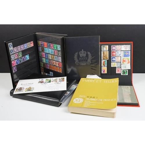 508 - Stamps and first day covers, three albums, to include British and Worldwide examples, a 1977 The Que... 