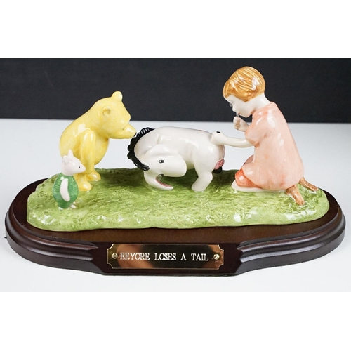 110 - Seven Royal Doulton Winnie the Pooh collection figurines to include Eeyores tail, Kanga and Roo, Tig... 