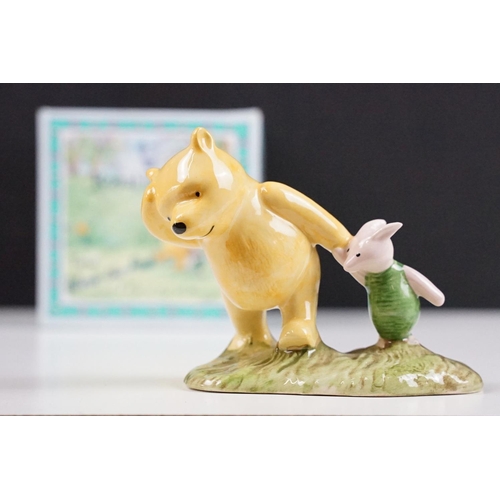 110 - Seven Royal Doulton Winnie the Pooh collection figurines to include Eeyores tail, Kanga and Roo, Tig... 