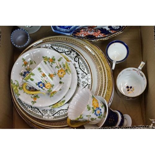 118 - Collection of mostly 19th Century ceramics to include prattware plates,  a pair of crown Derby Imari... 