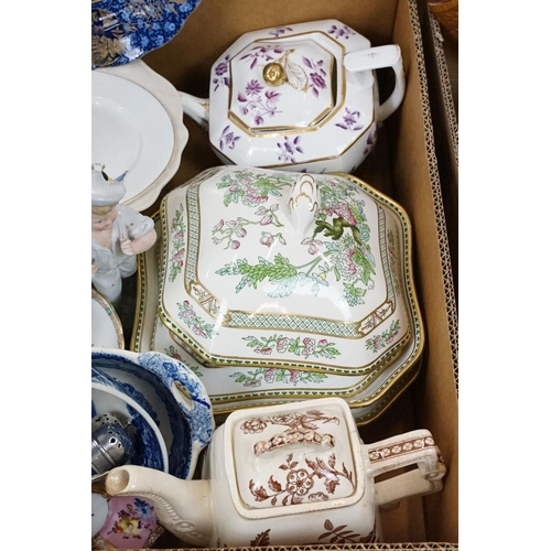 118 - Collection of mostly 19th Century ceramics to include prattware plates,  a pair of crown Derby Imari... 