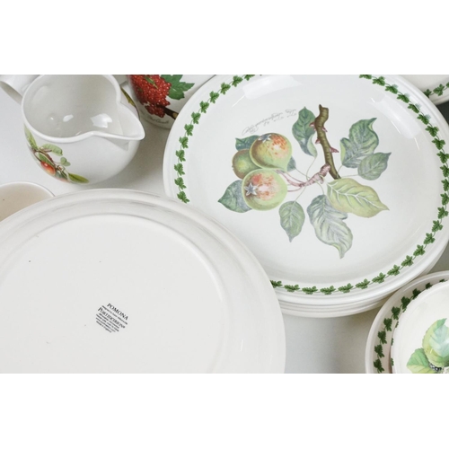 123 - Portmeirion 'Pomona' pattern ceramics to include 7 dinner plates, mixing bowl, 2 storage jars, jug, ... 