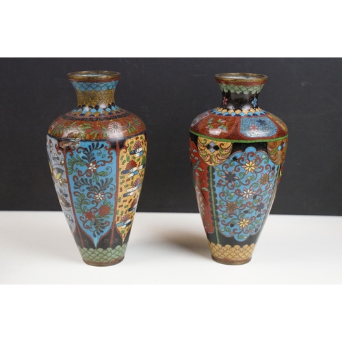 403 - Mixed Oriental ceramics to include an early 20th century champleve enamel brass vase (24cm tall), a ... 