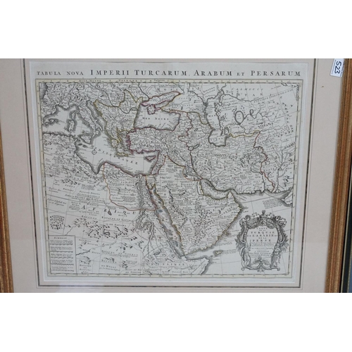 523 - Two framed maps to include a New Map of the Islands of the Aegean Sea (label to verso specifies Edwa... 