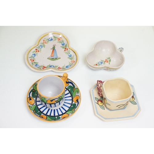 107 - Collection of French Quimper faience ceramics to include mostly Henriot and HB factories, the lot to... 