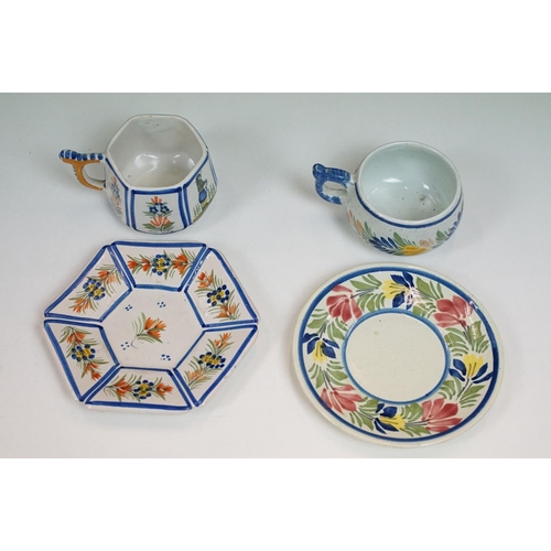 107 - Collection of French Quimper faience ceramics to include mostly Henriot and HB factories, the lot to... 