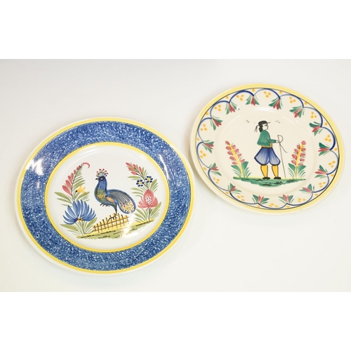 107 - Collection of French Quimper faience ceramics to include mostly Henriot and HB factories, the lot to... 