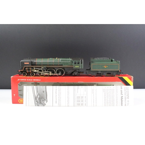 12 - Five boxed Hornby OO gauge locomotives to include R080 BR Class 29 Diesel, R866 LNER B12 locomotive,... 