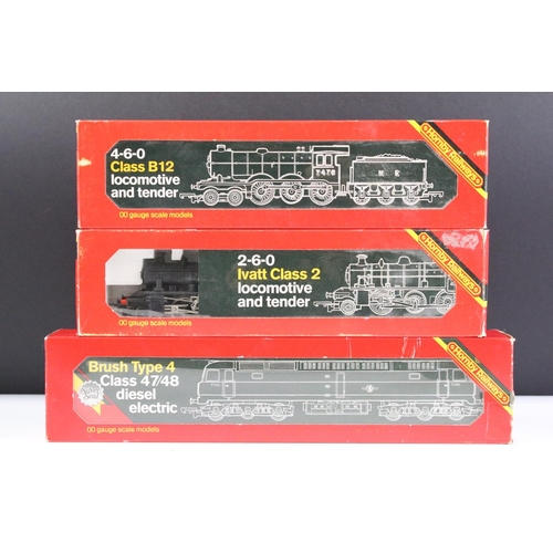 13 - Eight boxed Hornby OO gauge locomotives to include R061 LMS Loco Black Five (end flap with tape repa... 