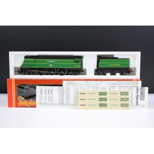 8 - Four boxed Hornby OO gauge locomotives to include R374 SR Battle of Britain Loco Spitfire, R372 LNER... 