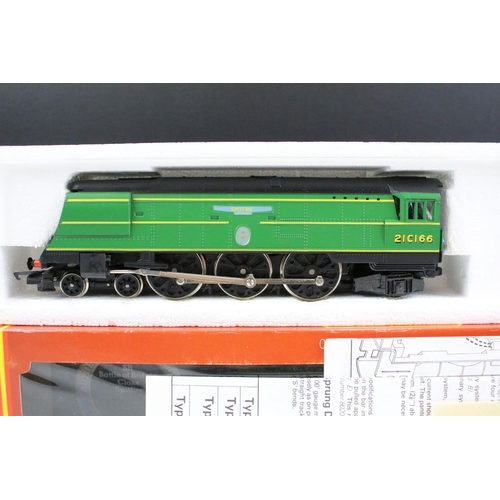 8 - Four boxed Hornby OO gauge locomotives to include R374 SR Battle of Britain Loco Spitfire, R372 LNER... 