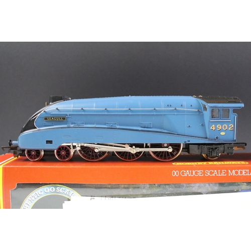 8 - Four boxed Hornby OO gauge locomotives to include R374 SR Battle of Britain Loco Spitfire, R372 LNER... 