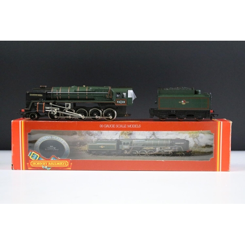 8 - Four boxed Hornby OO gauge locomotives to include R374 SR Battle of Britain Loco Spitfire, R372 LNER... 