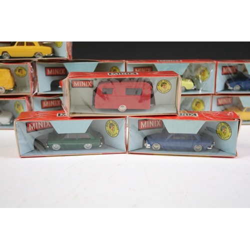 45 - 12 Boxed Minix OO gauge plastic models to include RC9 Simca 1804, RC8 Vauxhall Viva, R04 Triumph 200... 