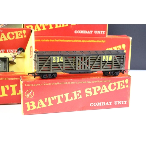 50 - Eight boxed Hornby OO gauge Battle Space items to include R670 Twin Ground to Air Missile Site,  R72... 