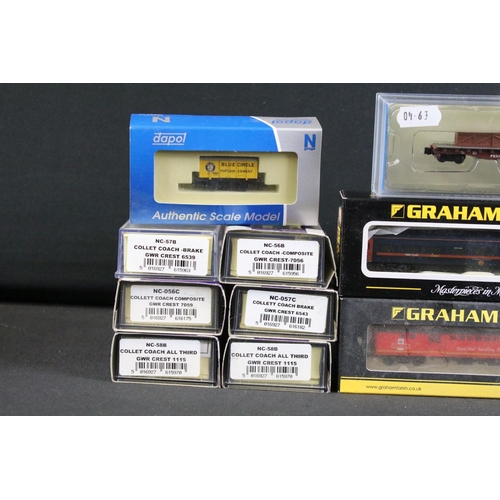 76 - 38 Boxed / cased N gauge items of rolling stock to include Graham Farish, Dapol, Bachmann and Peco f... 