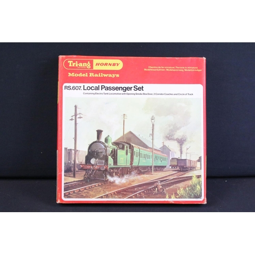 82 - Three boxed OO gauge train sets to include Triang Hornby RS607 Local Passenger Set and 2 x Hornby (R... 