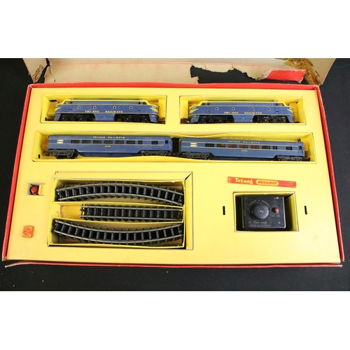 83 - Nine boxed Triang OO gauge train sets to include RGX, RS30, RJX, R3B, R3X etc, contents completeness... 