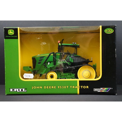 100 - Collection of seven boxed Britains ERTL John Deere farming tractor diecast models to include 7020 4W... 