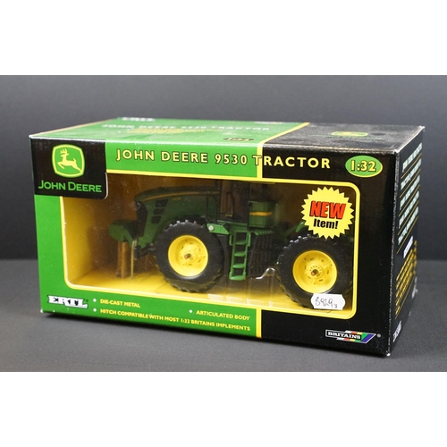 100 - Collection of seven boxed Britains ERTL John Deere farming tractor diecast models to include 7020 4W... 