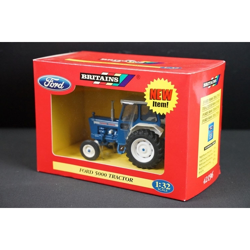 105 - Collection of seven boxed Britains farming tractor diecast models to include Ford FW 60 Tractor, Ste... 