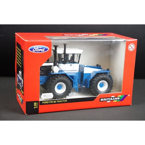 105 - Collection of seven boxed Britains farming tractor diecast models to include Ford FW 60 Tractor, Ste... 