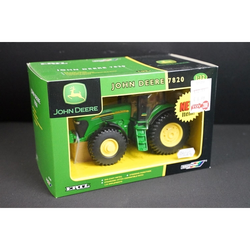 106 - Collection of six boxed Britains ERTL John Deere farming tractor diecast models to include 7820 Trac... 