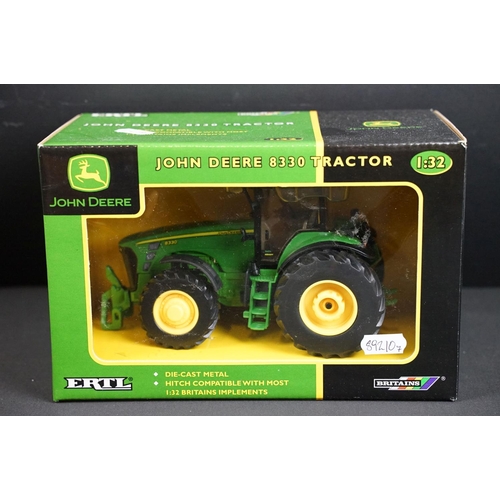 106 - Collection of six boxed Britains ERTL John Deere farming tractor diecast models to include 7820 Trac... 