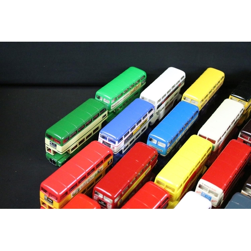 119 - Collection of 60 Corgi diecast model buses, featuring London Transport Routemaster examples, diecast... 