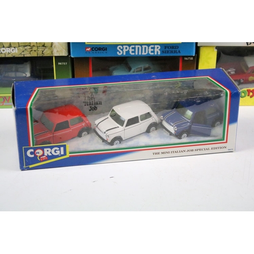 124 - Nine boxed Corgi TV related diecast models to include 94171 The Mini Italian Job Special Edition, 05... 