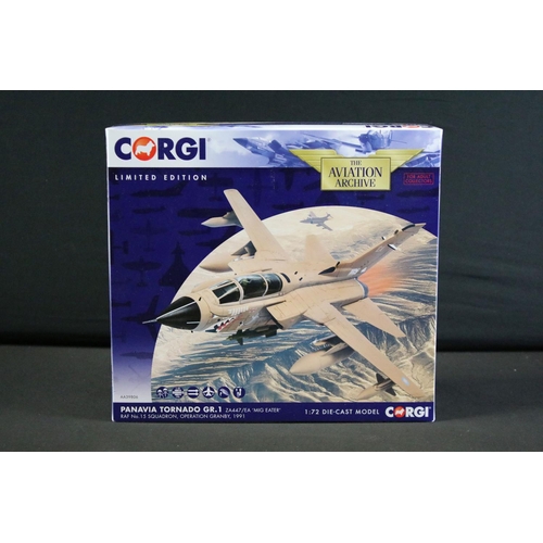 127 - Five boxed Corgi The Aviation Archive diecast models to include 4 x 1/72 scale (AA39806 Panavia Torn... 