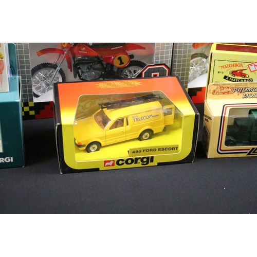 129 - Around 40 boxed diecast models to include 7 x Polistil Super Diecast 1/15 motorbikes, Corgi, Matchbo... 