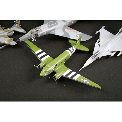 131 - Collection of around 90 model aircraft, mostly kit built military plastic models, also featuring a s... 