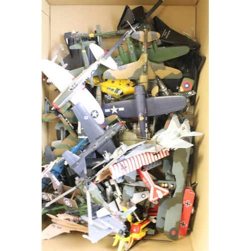 131 - Collection of around 90 model aircraft, mostly kit built military plastic models, also featuring a s... 