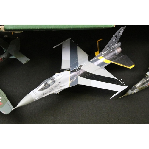 131 - Collection of around 90 model aircraft, mostly kit built military plastic models, also featuring a s... 