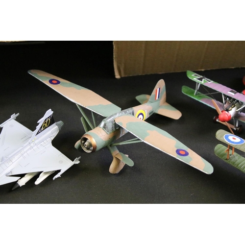 131 - Collection of around 90 model aircraft, mostly kit built military plastic models, also featuring a s... 